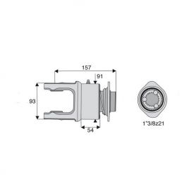 Roue libre avec alésage 1"3/8z21