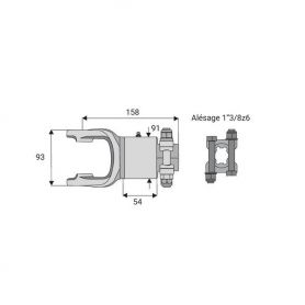 Roue libre avec alésage 1"3/8z6