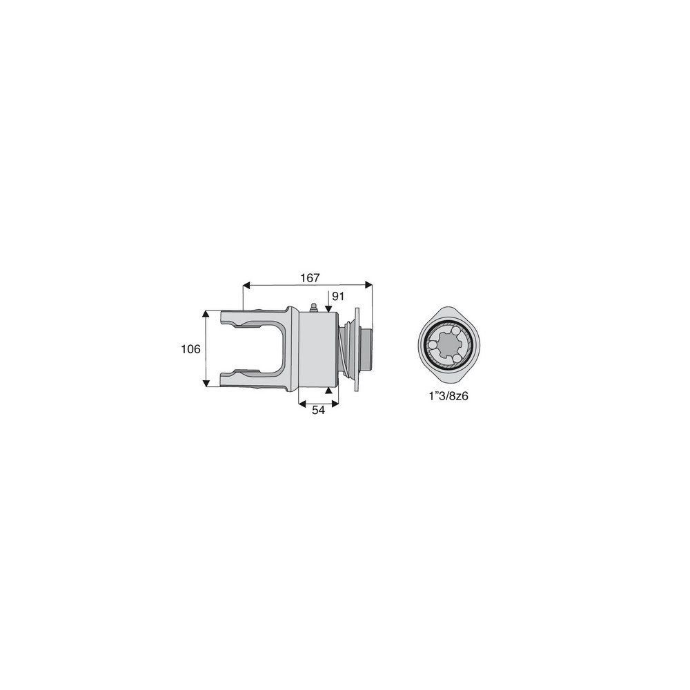 Roue libre avec alésage 1"3/8z6