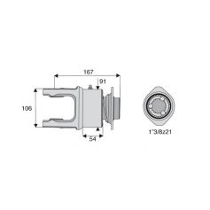 Roue libre pour prise de force avec alésage 1"3/8z21 Roue libre pour prise de force avec alésage 1"3/8z21