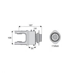 Roue libre avec alésage 1"3/8z6 rotation à gauche croisillon 30.2x92