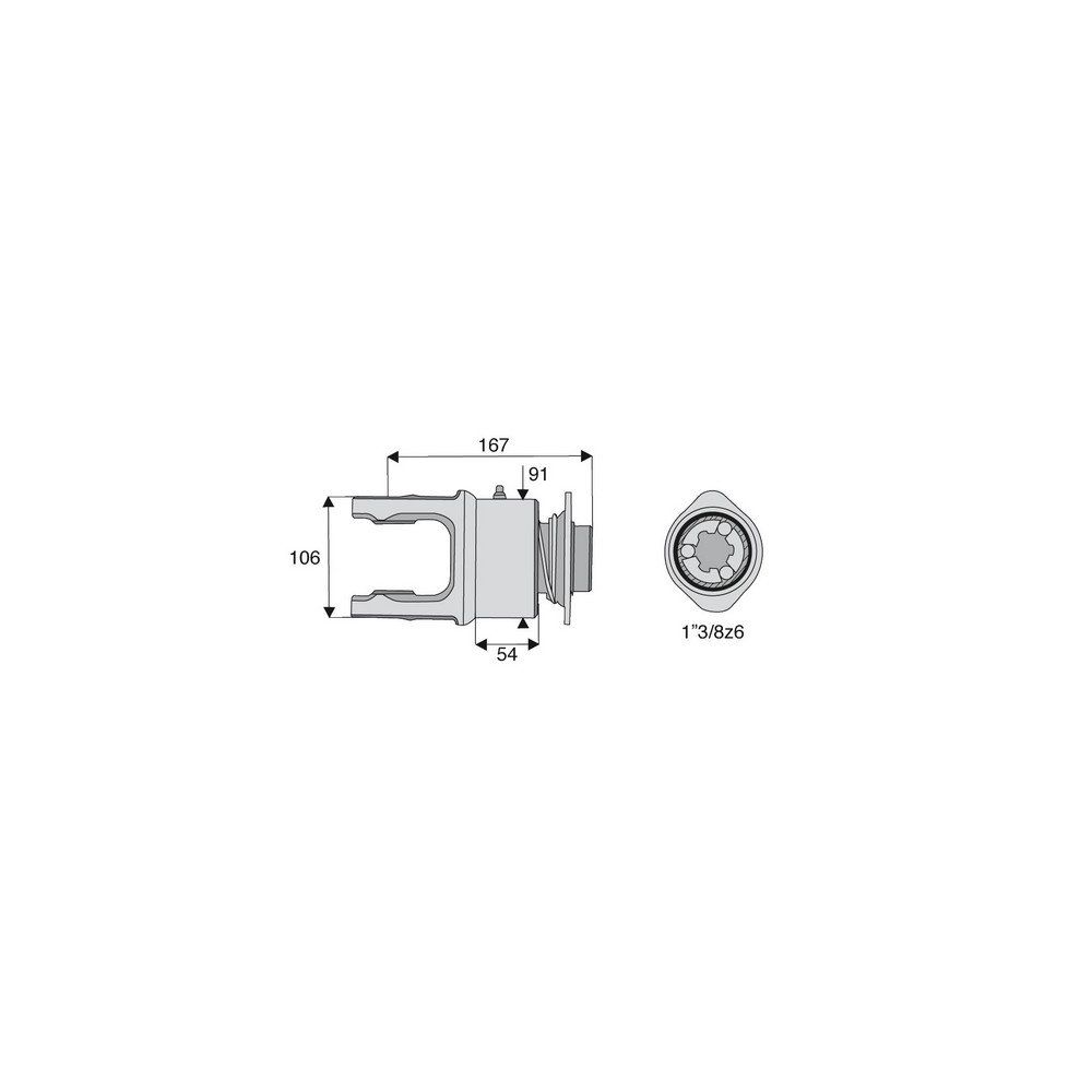 Roue libre avec alésage 1"3/8z6