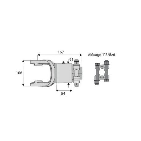 Roue libre avec alésage 1"3/8z6 à pontets croisillon 30.2x92 Roue libre avec alésage 1"3/8z6 à pontets croisillon 30.2x92
