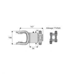Roue libre avec alésage 1"3/8z6 à pontets croisillon 35x94 Roue libre avec alésage 1"3/8z6 à pontets croisillon 35x94