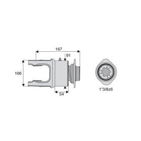 Roue libre avec alésage 1"3/8z6