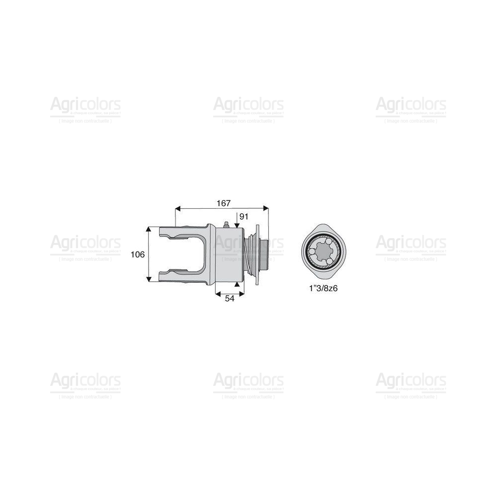 Roue libre avec alésage 1"3/8z6