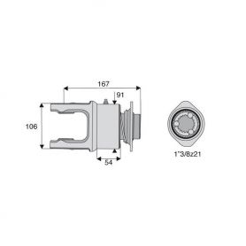 Roue libre avec alésage 1"3/8z21