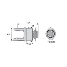 Roue libre Benzi pour prise de force avec alésage 1"3/8z21 série L67/T67/V07 Roue libre Benzi pour prise de force avec alésage 1"3/8z21 série L67/T67/V07