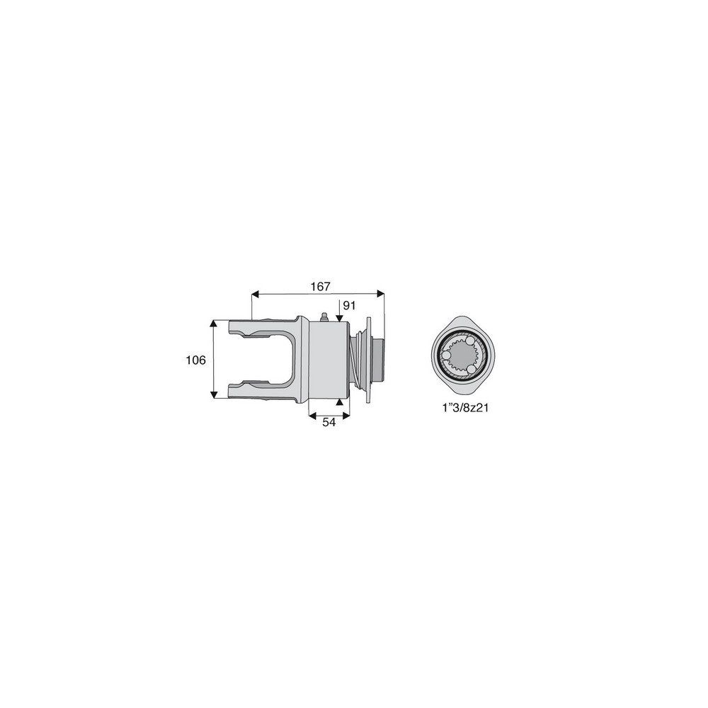 Roue libre avec alésage 1"3/8z21