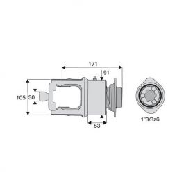 Roue libre homocinétique avec alésage 1"3/8z6