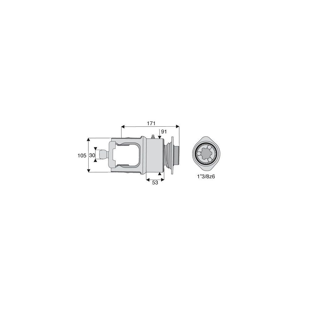 Roue libre homocinétique avec alésage 1"3/8z6