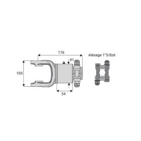 Roue libre avec alésage 1"3/8z6