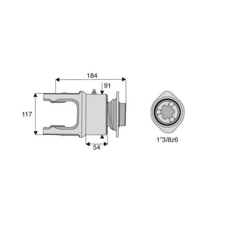 Roue libre sens de rotation droite  avec alésage 1"3/8z6 croisillon 35x106.5