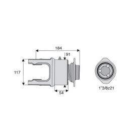 Roue libre avec alésage 1"3/8z21