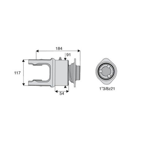 Roue libre pour prise de force avec alésage 1"3/8z21série B8N/P8N/T8N/V08 Roue libre pour prise de force avec alésage 1"3/8z21série B8N/P8N/T8N/V08