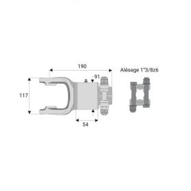 Roue libre avec alésage 1"3/8z6