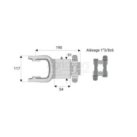 Roue libre avec alésage 1"3/8z6 à pontets croisillon 35x106.5 Roue libre avec alésage 1"3/8z6 à pontets croisillon 35x106.5