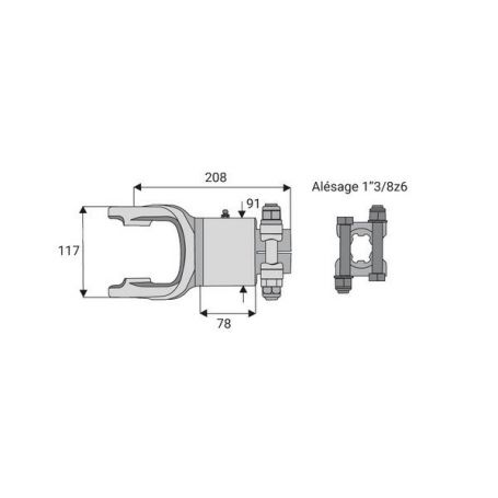 Roue libre avec alésage 1"3/8z6 croisillon 35x106.5 verrouillage à pontets Roue libre avec alésage 1"3/8z6 croisillon 35x106.5 verrouillage à pontets