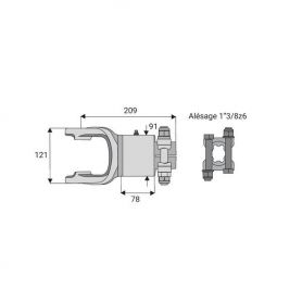Roue libre avec alésage 1"3/8z6