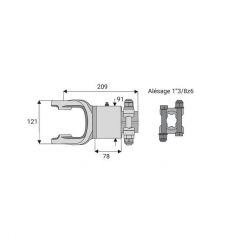 Roue libre avec alésage 1"3/8z6 à pontets croisillon 41x108 Roue libre avec alésage 1"3/8z6 à pontets croisillon 41x108