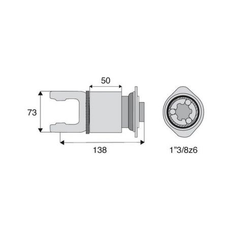 Roue libre avec alésage 1"3/8z6 croisillon 23.8x61.3 Roue libre avec alésage 1"3/8z6 croisillon 23.8x61.3