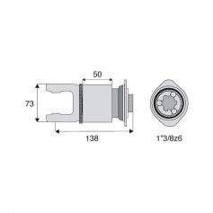 Roue libre avec alésage 1"3/8z6 croisillon 23.8x61.3 Roue libre avec alésage 1"3/8z6 croisillon 23.8x61.3