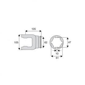Machoire tube étoile 30.2x92