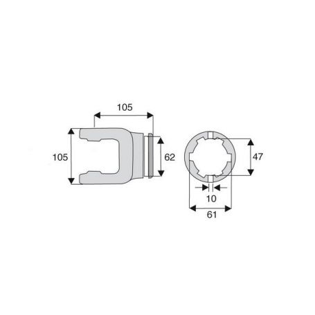 Machoire tube étoile 30.2x92