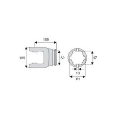 Machoire tube étoile 30.2x92