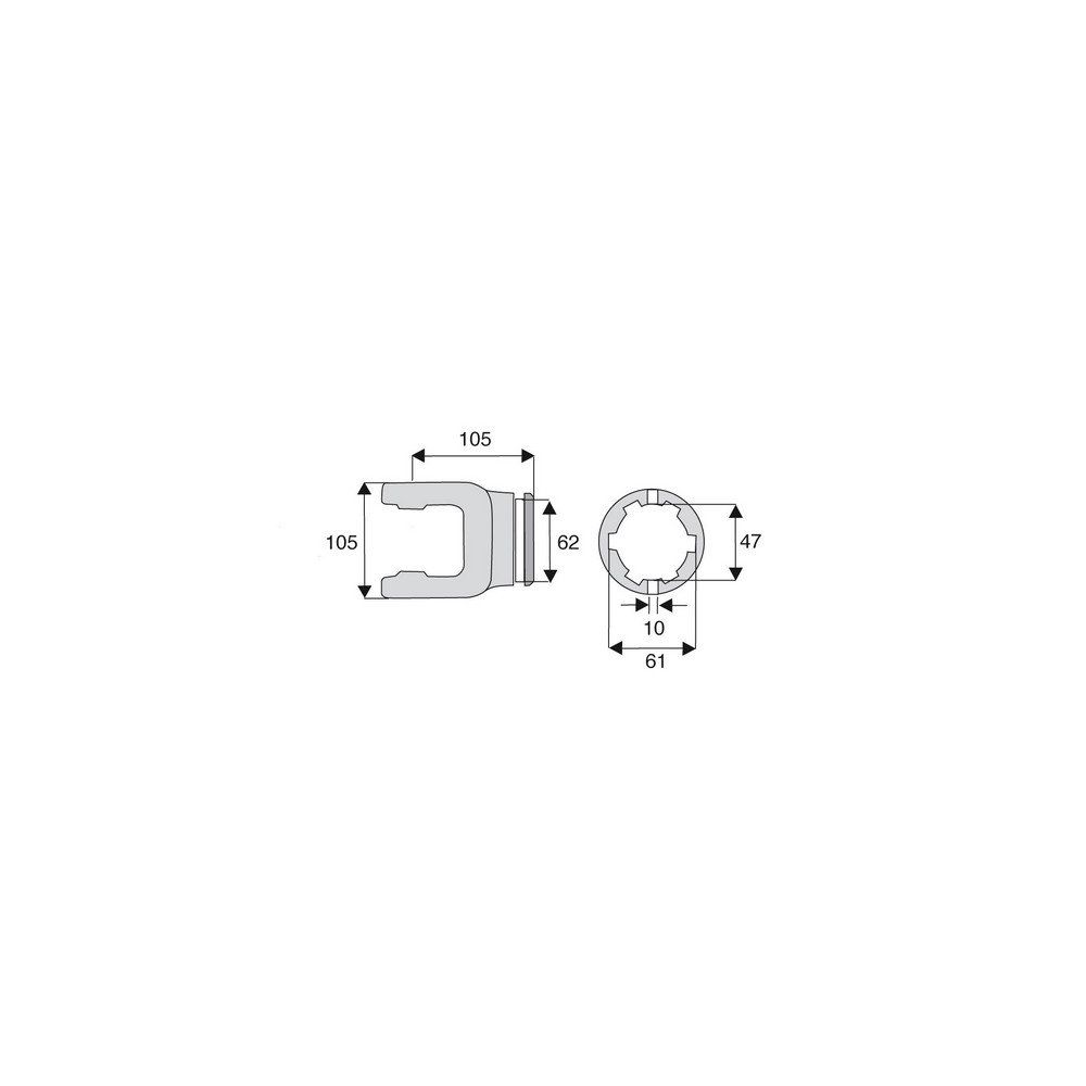 Machoire tube étoile 30.2x92
