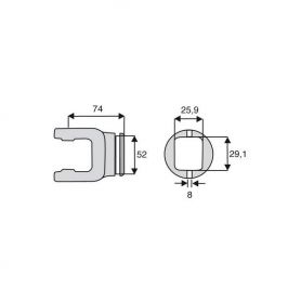 Machoire tube rectangulaire 23.8x61.3