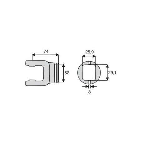 Machoire tube rectangulaire 23.8x61.3 Machoire tube rectangulaire 23.8x61.3