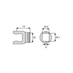 Machoire tube rectangulaire 23.8x61.3 Machoire tube rectangulaire 23.8x61.3