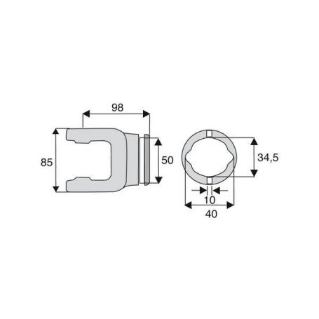 Machoire tube citron 27x74.6 Machoire tube citron 27x74.6