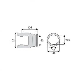 Machoire tube citron 30.2x92
