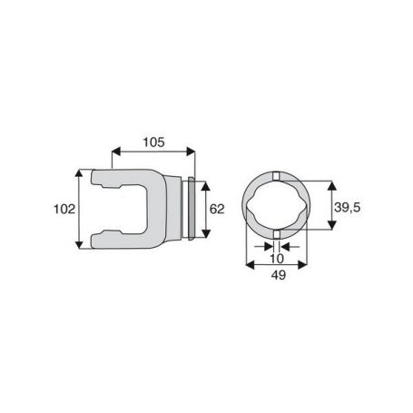 Machoire tube citron 30.2x92 Machoire tube citron 30.2x92