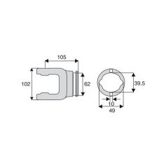 Machoire tube citron 30.2x92 Machoire tube citron 30.2x92