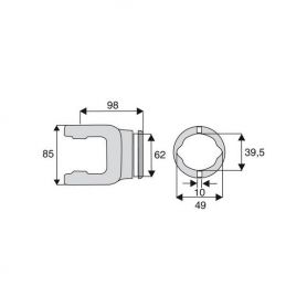 Machoire tube citron 27x74.6