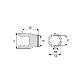 Machoire tube étoile 32x76