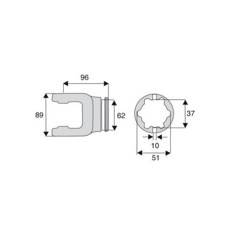 Machoire tube étoile 32x76 Machoire tube étoile 32x76