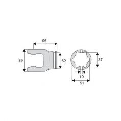 Machoire tube étoile 32x76 Machoire tube étoile 32x76