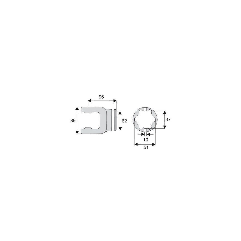 Machoire tube étoile 32x76