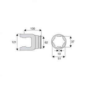 Machoire tube étoile 42x104