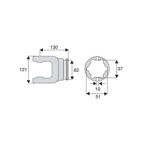 Machoire tube étoile 42x104 Machoire tube étoile 42x104