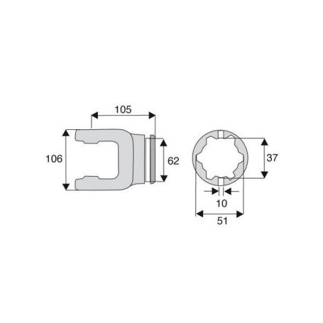 Machoire tube étoile 36x89 Machoire tube étoile 36x89