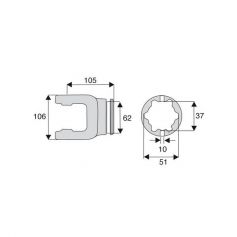 Machoire tube étoile 36x89 Machoire tube étoile 36x89