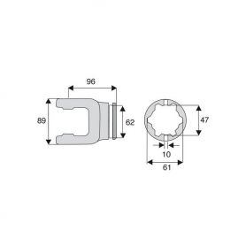 Machoire tube étoile 32x76
