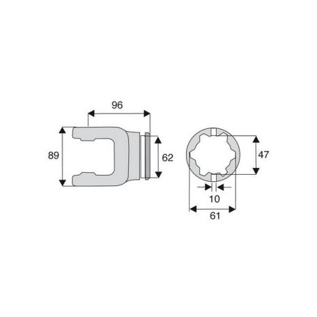 Machoire tube étoile 32x76 Machoire tube étoile 32x76