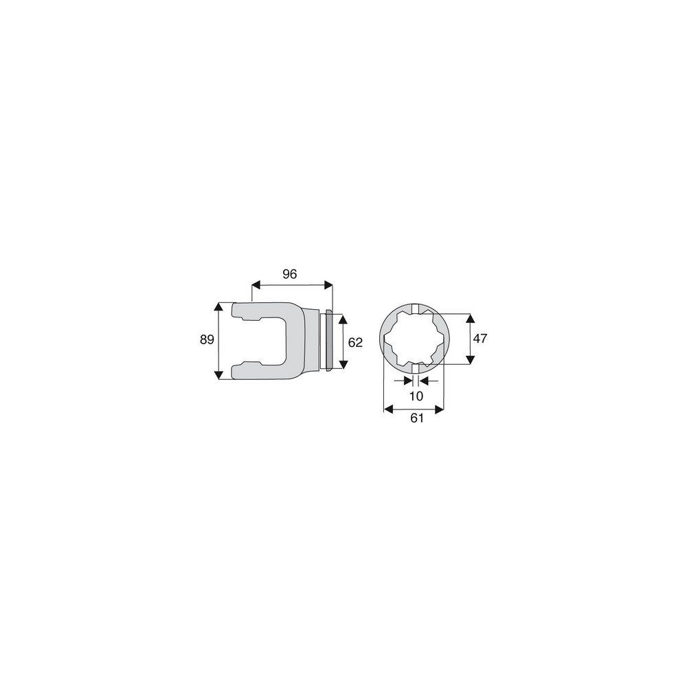 Machoire tube étoile 32x76