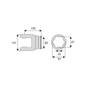 Machoire tube étoile 42x104